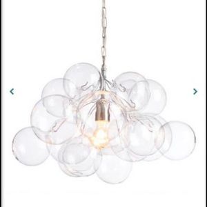 Hand blown glass bubble light pendant
